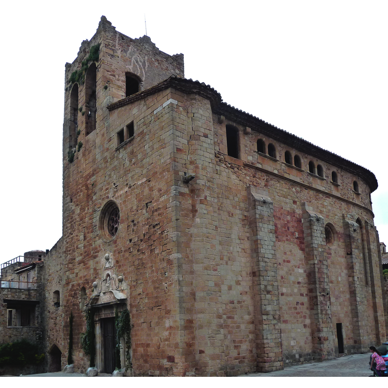 Source caption: " Romaanse kerk Església de Sant Pere de Pals (13-14e eeuw)"