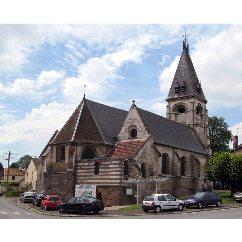 Source caption: "Hangest-sur-Somme (Somme, France) - L'église."
