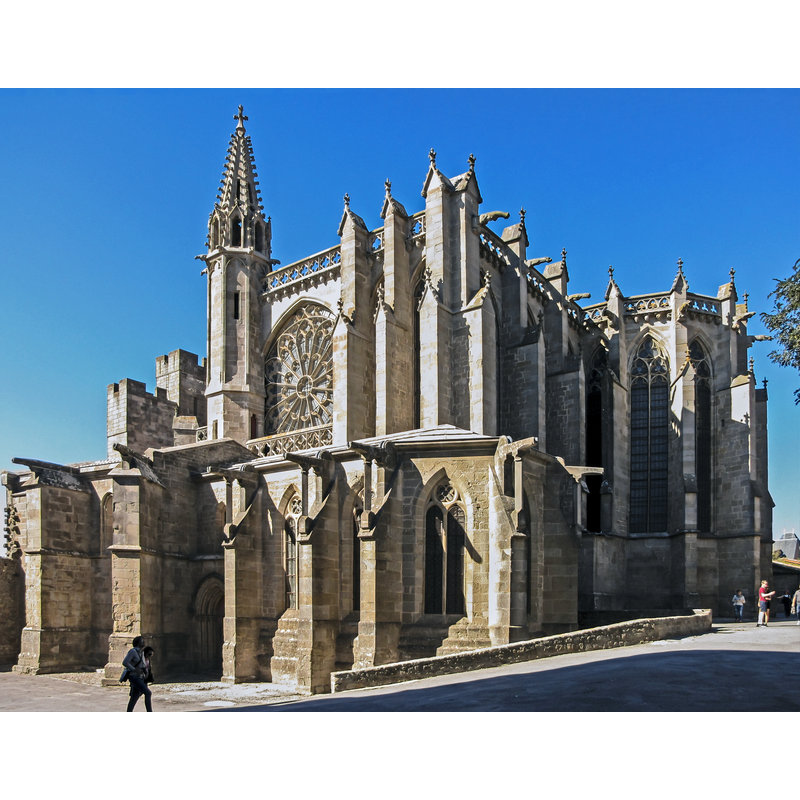 Source caption: "Basilique Saint-Nazaire de Carcassonne, vue du sud-est."