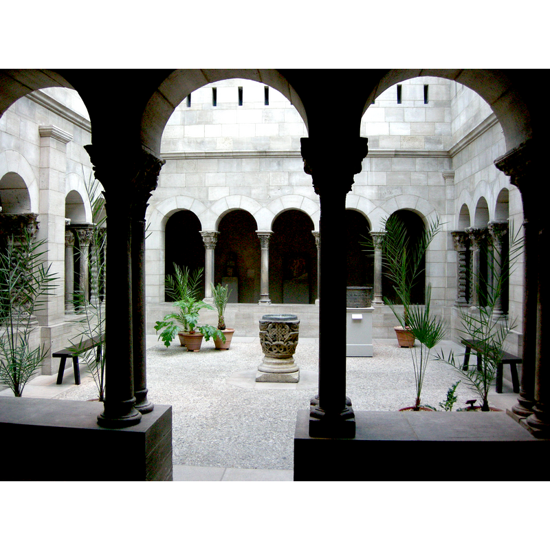 The Saint-Guilhelm Cloister reconstructed in The Cloisters museum of the Metropolitan Museum in Fort Tryon Park, Manhattan, New York City