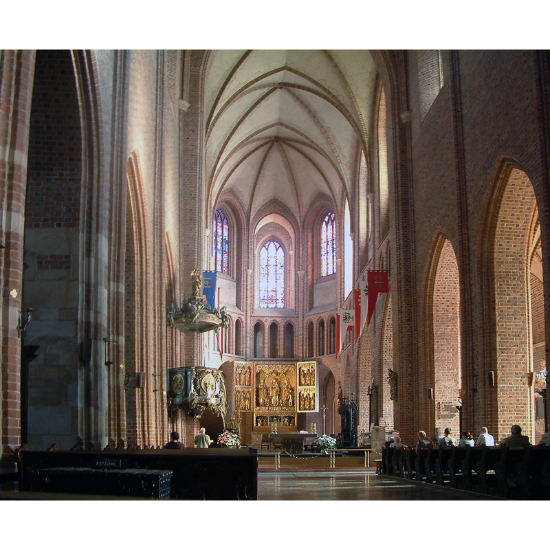 Source caption: "inside of Cathedral in Poznań"