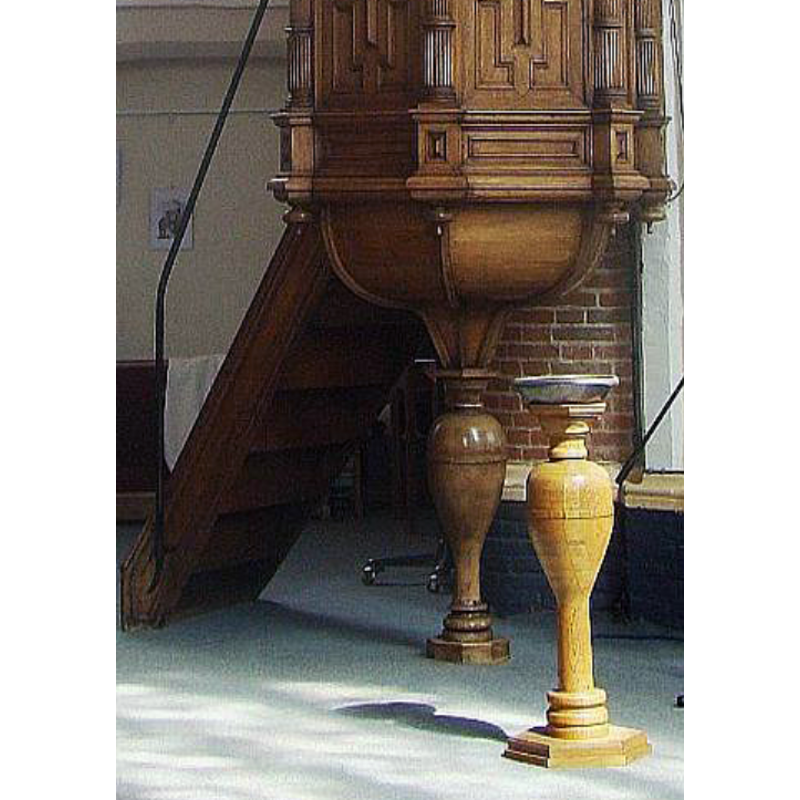 the font and the base of the pulpit are almost identical