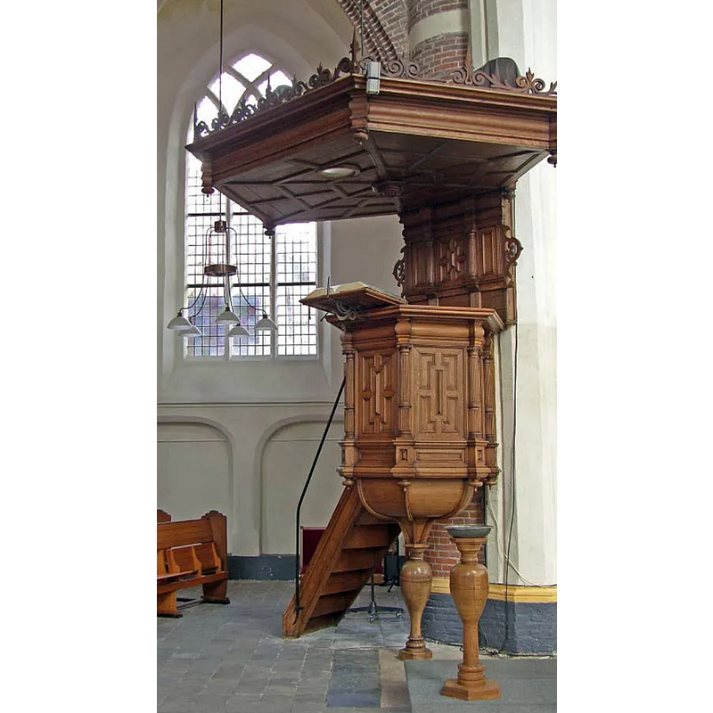 the font and the base of the pulpit are almost identical