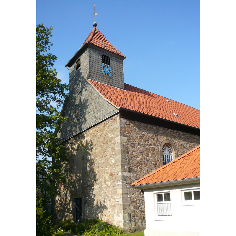 Source caption: "Ev.-luth. Kirche St. Martini in Güntersen, Flecken Adelebsen, Niedersachsen. Erbaut 1734, Veränderungen des frühen 19. Jahrhunderts"