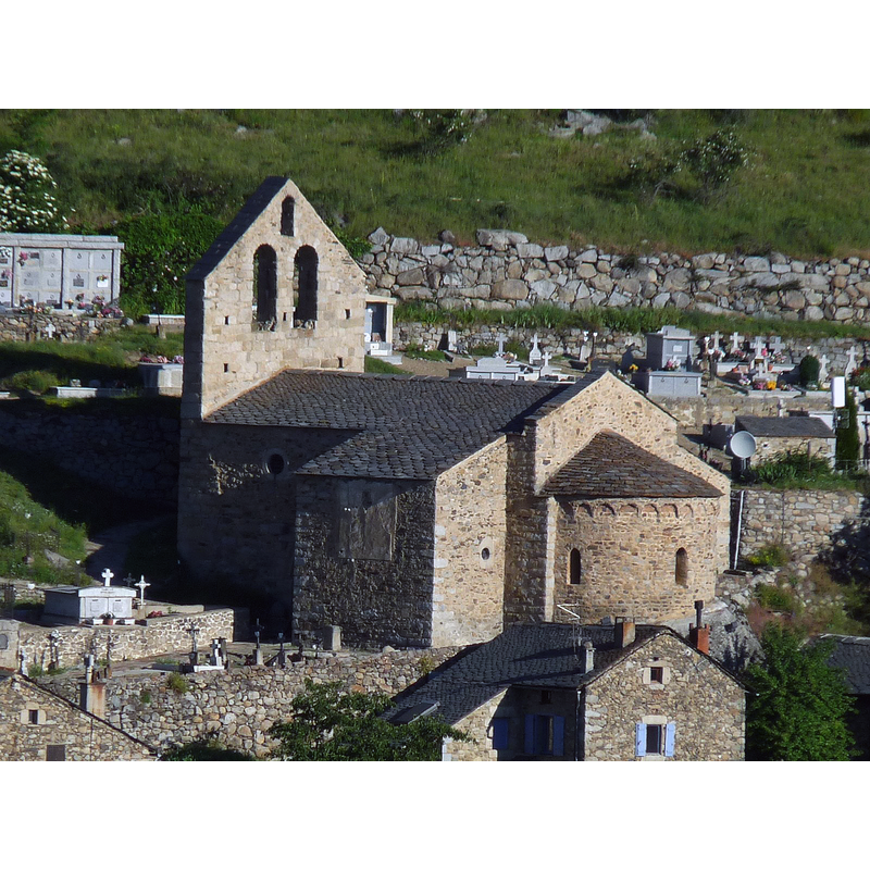 Source caption: "Ancienne église St-André, Angoustrine, P.O., France"