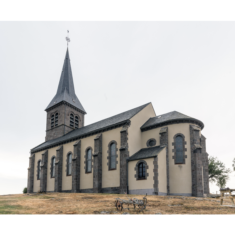 Source caption: "Église Saint-Sébastien de Saint-Genès-Champespe." -- the modern church of 1907 replaced and earlier one demolished at the time