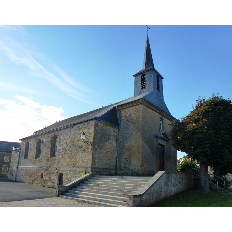 Source caption: "Haudrecy (Ardennes) église, façade"