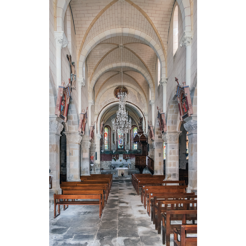 Source caption: "  Interior of the Saint Thomas church in La Petite-Marche, Allier, France"