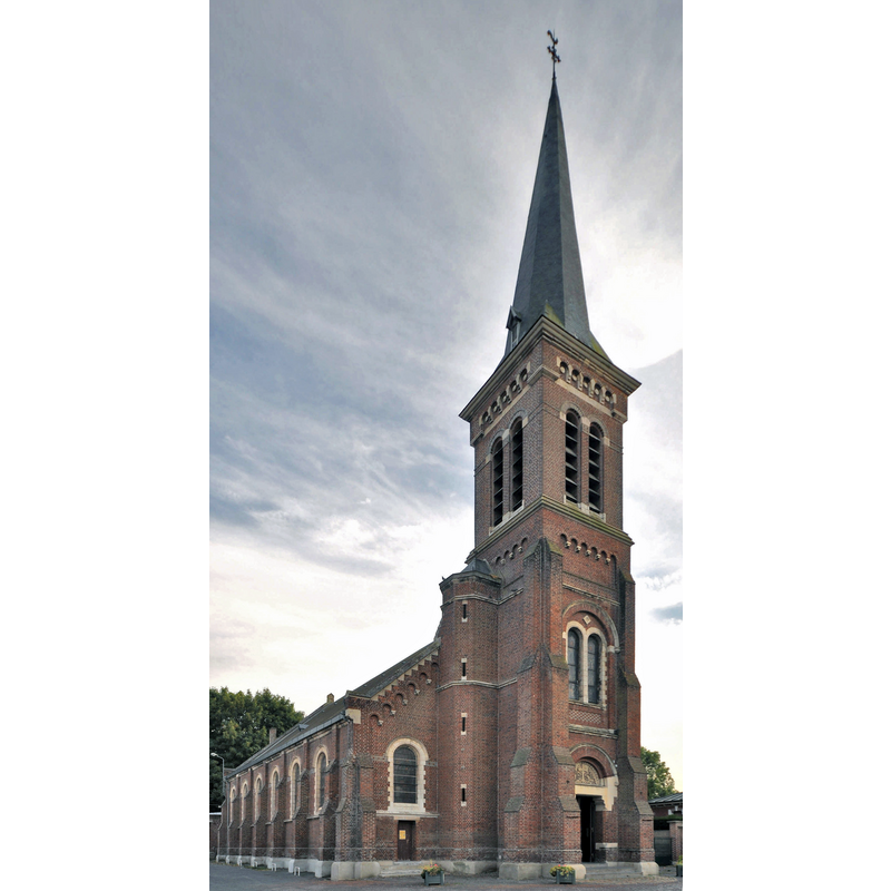 Source caption: "Allouagne Eglise St-Léger" [NB: the late-19thC church]