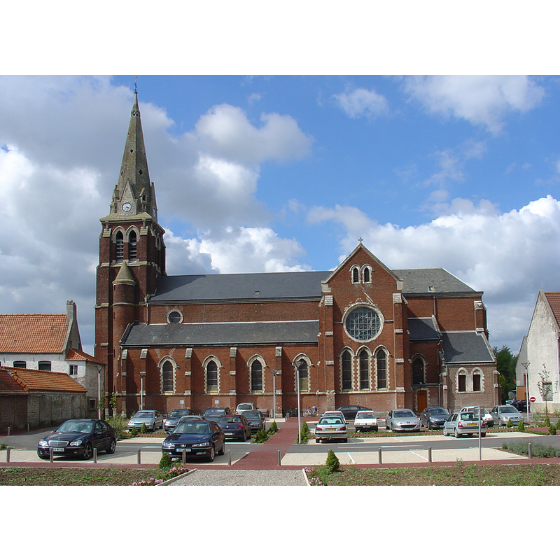 Source caption: "Église de Busnes " -- the new church completed in 1879 replaced an earlier building originally from ca. 1200