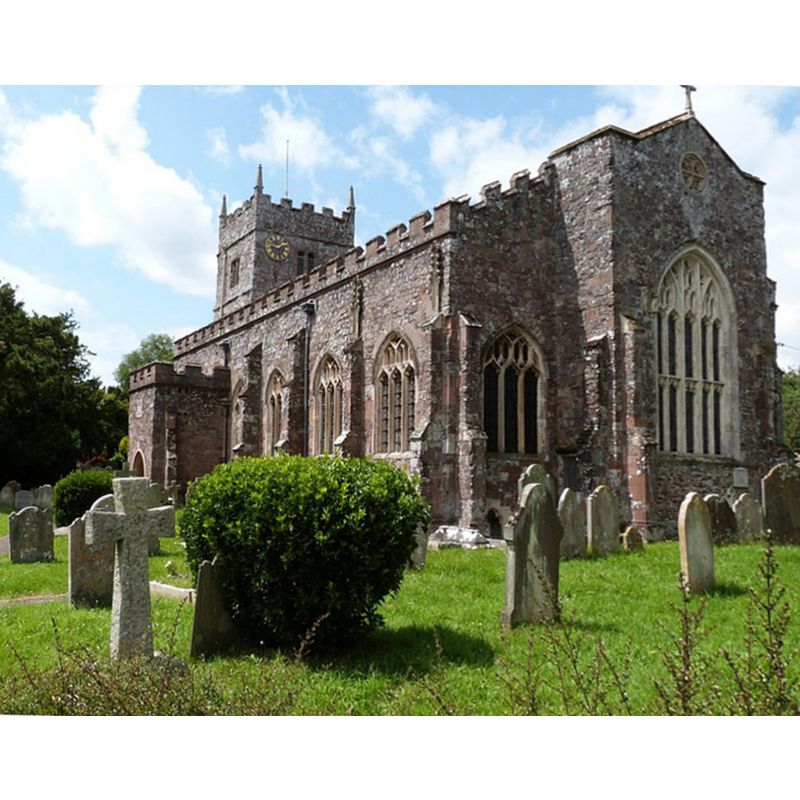 Source caption: "St Thomas a Becket's church, Thorverton Devon"