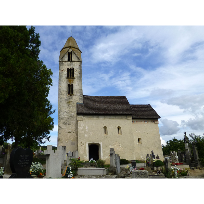 Source caption: " Romanesque Chapel above Héviz, in the wine cellars street."