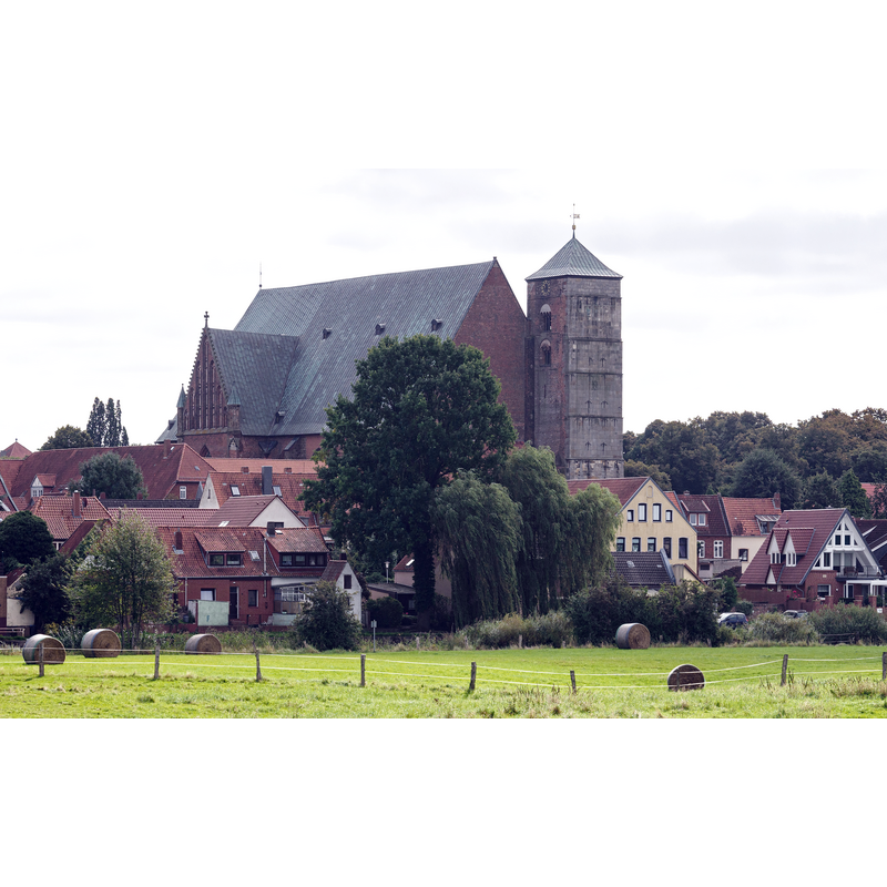 Source caption: " Blick über die Allerwiesen auf den Verdener Dom."
