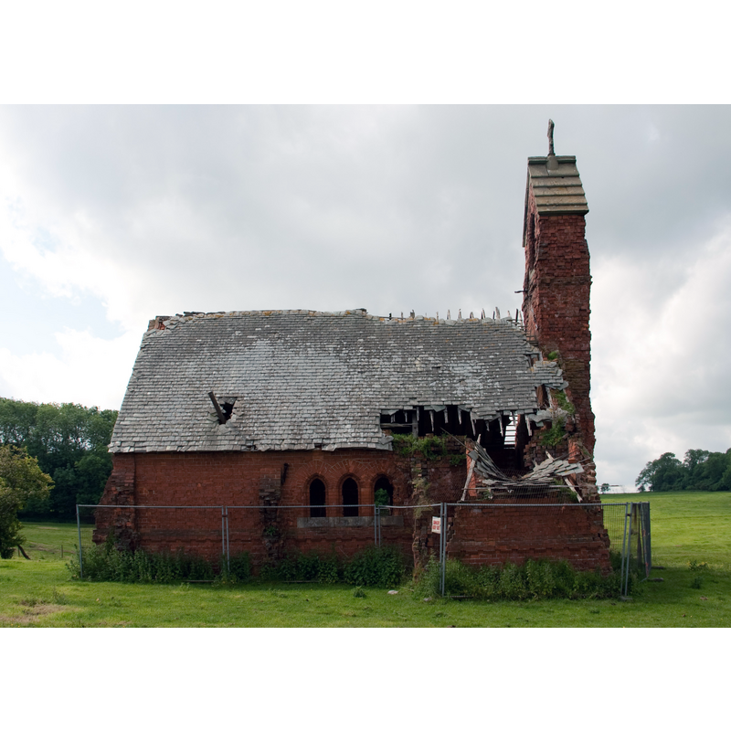 Source caption: "Northern elevation of the ruined church at Cottam"