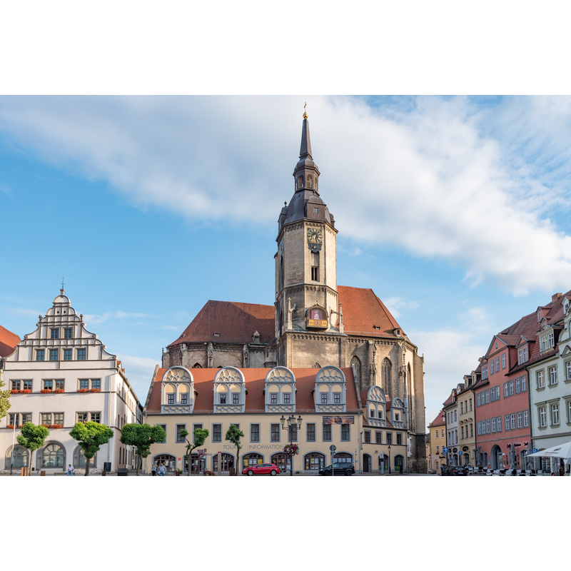 Source caption: "Naumburg (Saale), Topfmarkt, St. Wenzel"