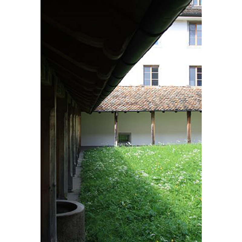 Source caption: "Chloschter Kappel z Kappel am Albis, Schwiiz" -- is the circular vessel(?) in the bottom-left corner the older font? [cf. FontNotes]