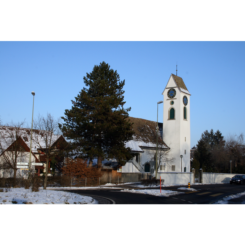 Source caption: 'Ref. Kirche Dällikon ZH, Schweiz / Ref. Chile vo Dällike ZH i de Schwiiz"