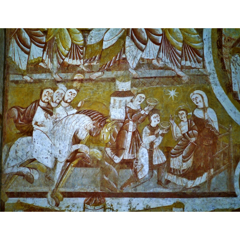 Source caption: "Fresken im Langhaus der Kirche St. Martin, Nohant-Vic, Département Indre, Region Zentrum-Loiretal, Frankreich"