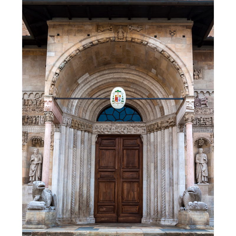 Source caption: "Ingresso del Duomo di Fidenza"