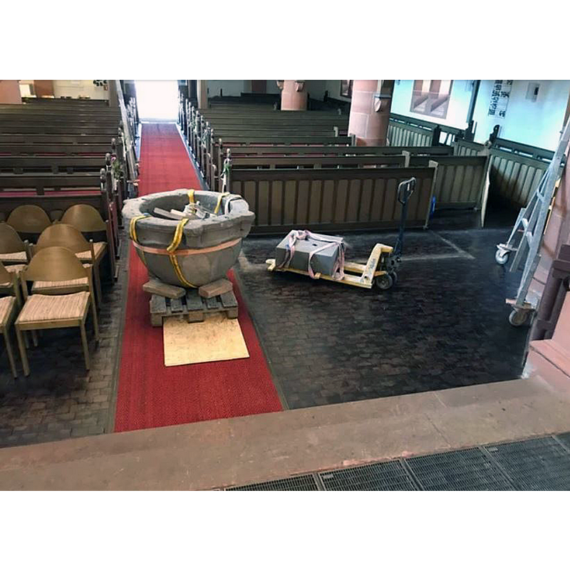 positioning the font inside the church