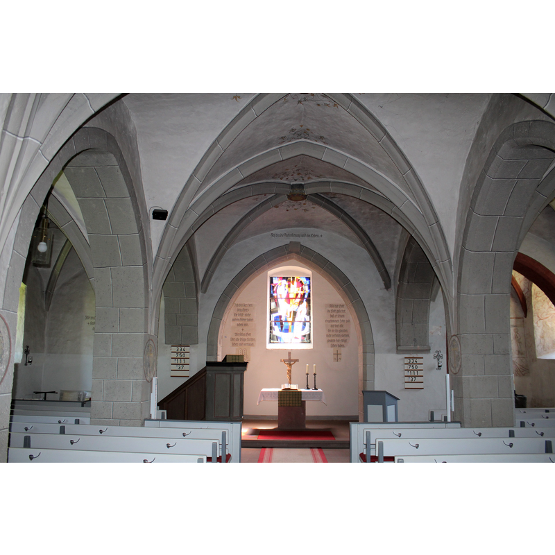 Source caption: ' Evangelische Kirche Münster, Laubach, Landkreis Gießen, Hessen, Deutschland"
