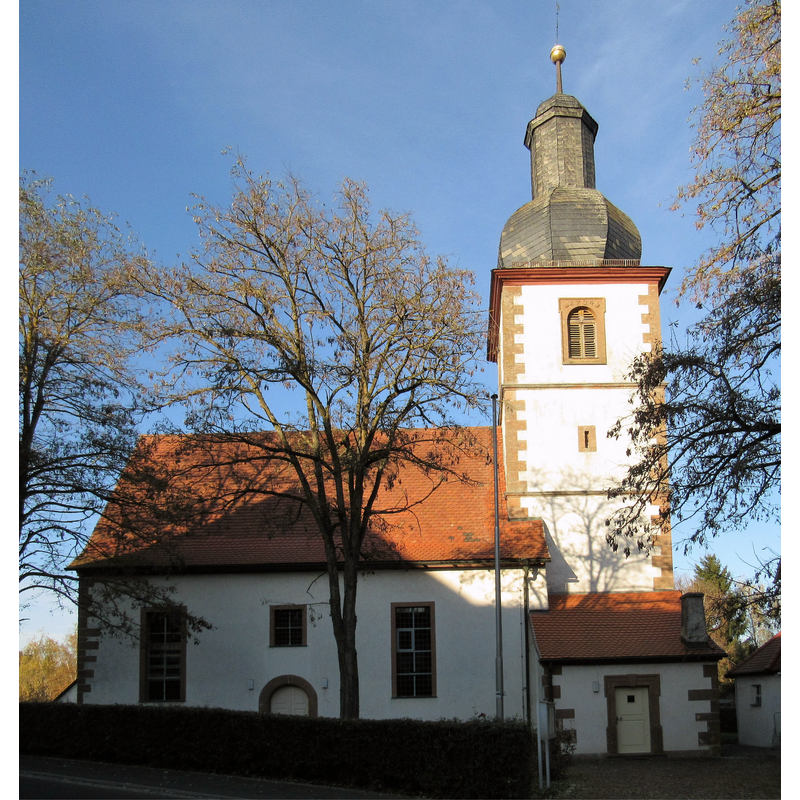 Source caption: "Die evangelische Kirche von Volkershausen"