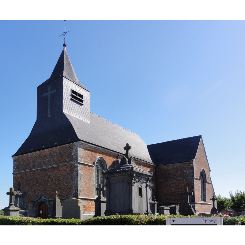 Source caption: "Clairfayts (Nord, Fr) église coté tour"