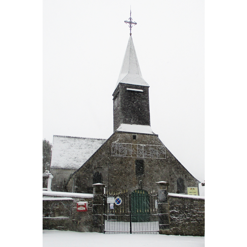 Source caption: "Kerk Saint-Martin Vergnies in de winter"