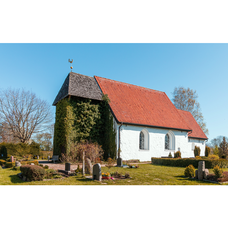 Source caption: "Brodersby-Goltoft in 'Schleswig-Holstein. Die Kirche ist denkmalgeschützt"