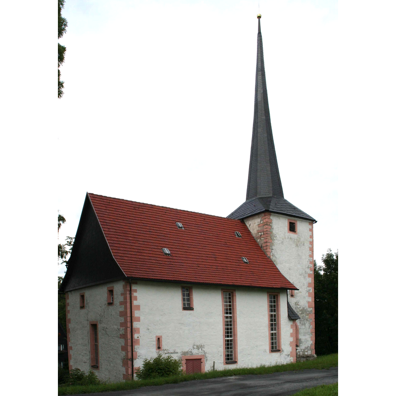 Source caption: "ev. Kirche in Sachsenbrunn, Landkreis Hildburghausen"