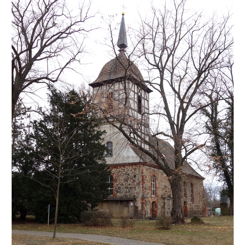 Source caption: "Westsüdwestansicht der Kirche in Wildenau , Gemeinde Schönewalde , Landkreis Elbe-Elster , Land Brandenburg, Deutschland."