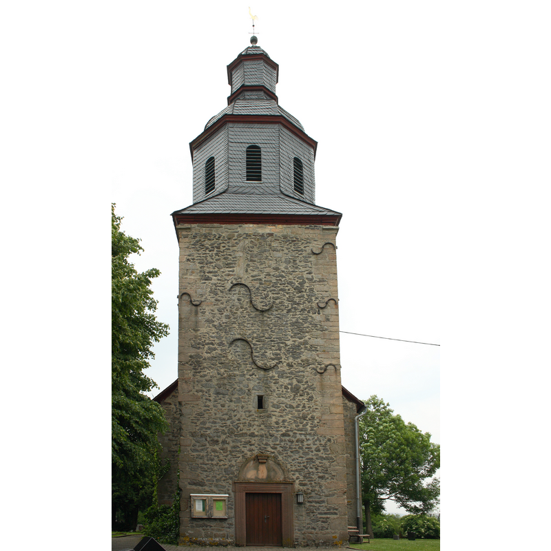 Source caption: "Evangelische Kirche in Billertshausen, einem Stadtteil von Alfeld im Vogelsbergkreis (Hessen)"