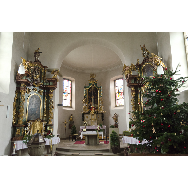 Source caption: "Münnerstadt, Wermerichshausen, Katholische Pfarrkirche St. Vitus" -- the font is partially visible in the bottom-left, by the north-side altar
