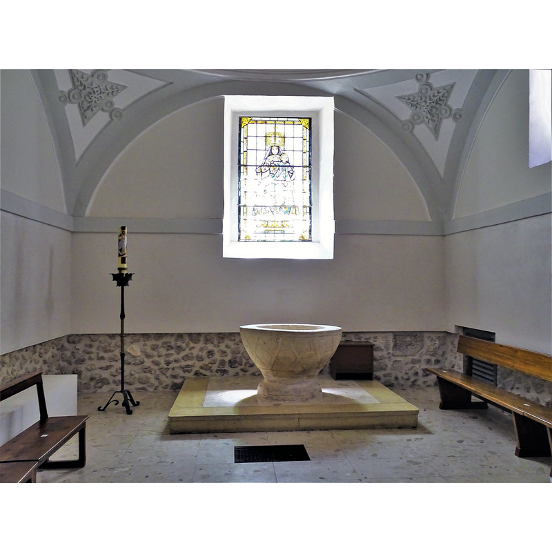 the font in its new [after 1986] location in the Iglesia de San Antonio Abad, Burgos capital