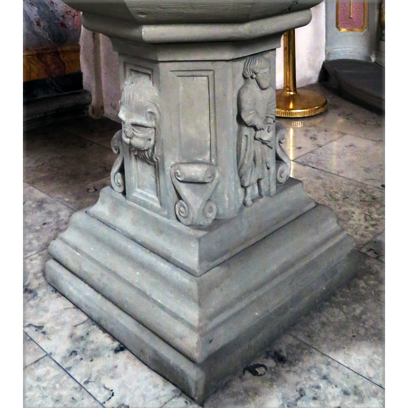 on one of the sides of the pedestal base