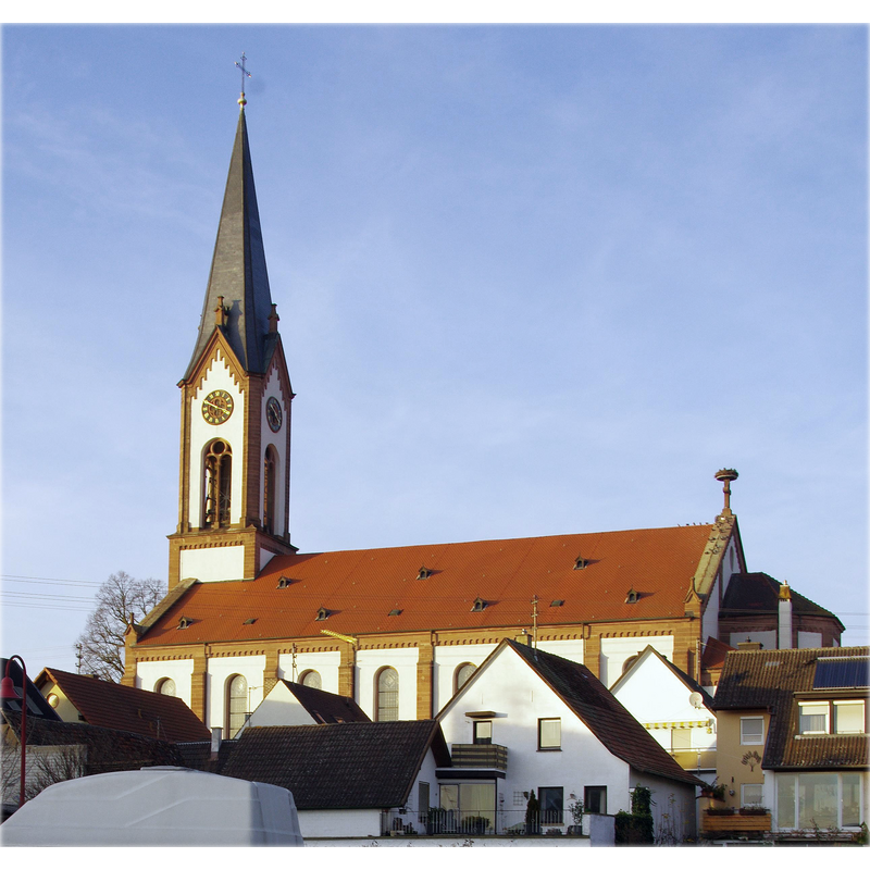 Source caption: "Blick von der Schulstraße auf die Ihringer Kirche"