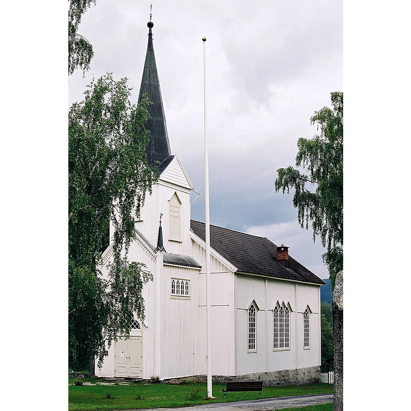 Source caption: "Veggli kirke, Rollag."