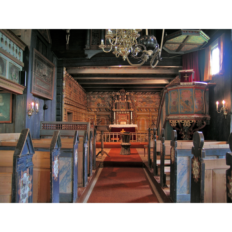 Source caption: "Rollag stave church. Rollag, Buskerud."