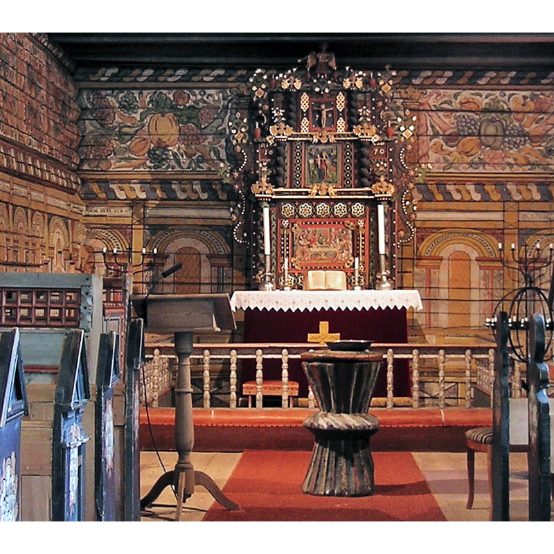 Source caption: "Rollag stave church. Rollag, Buskerud."