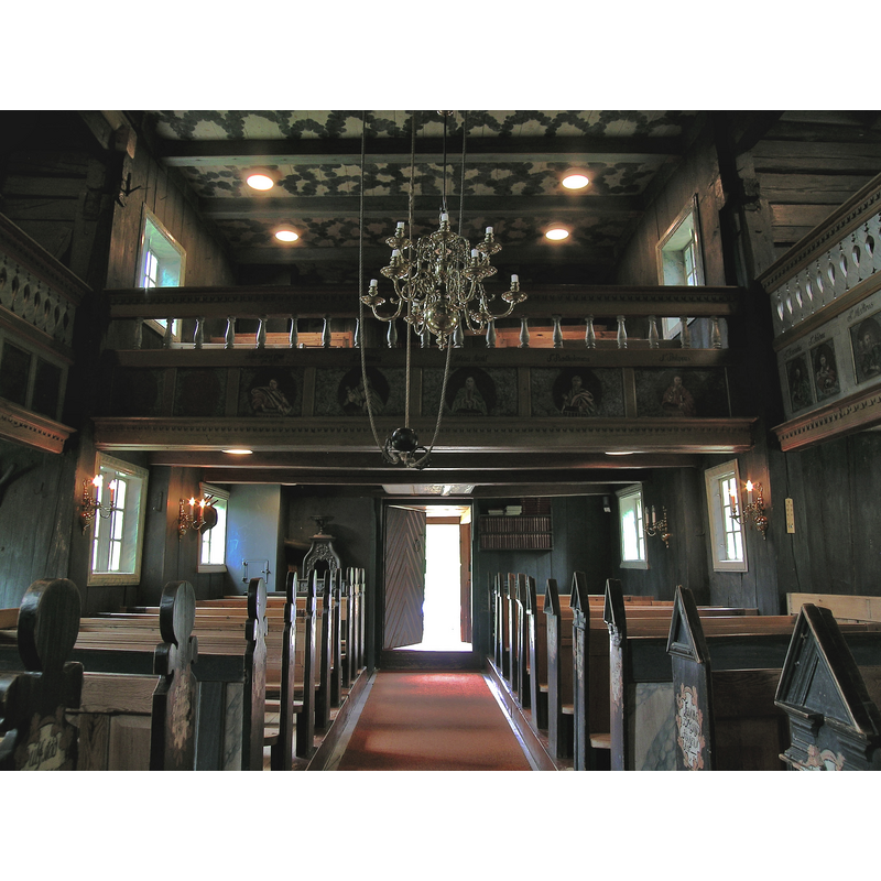 Source caption: "Rollag church; nave. Rollag, Buskerud, Norway."