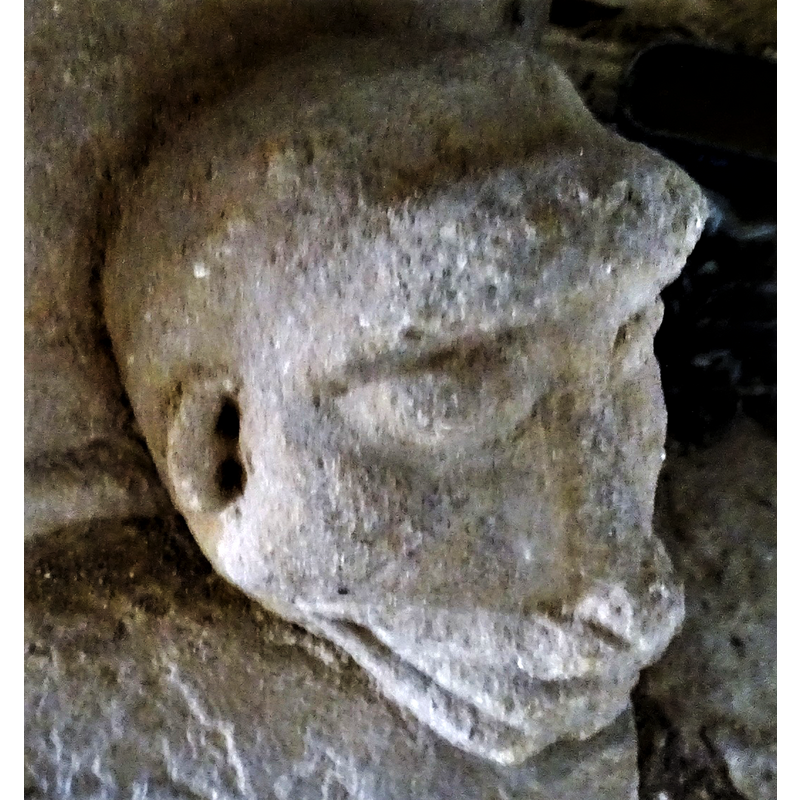 one of four heads set at 90-degree angles on the lower base