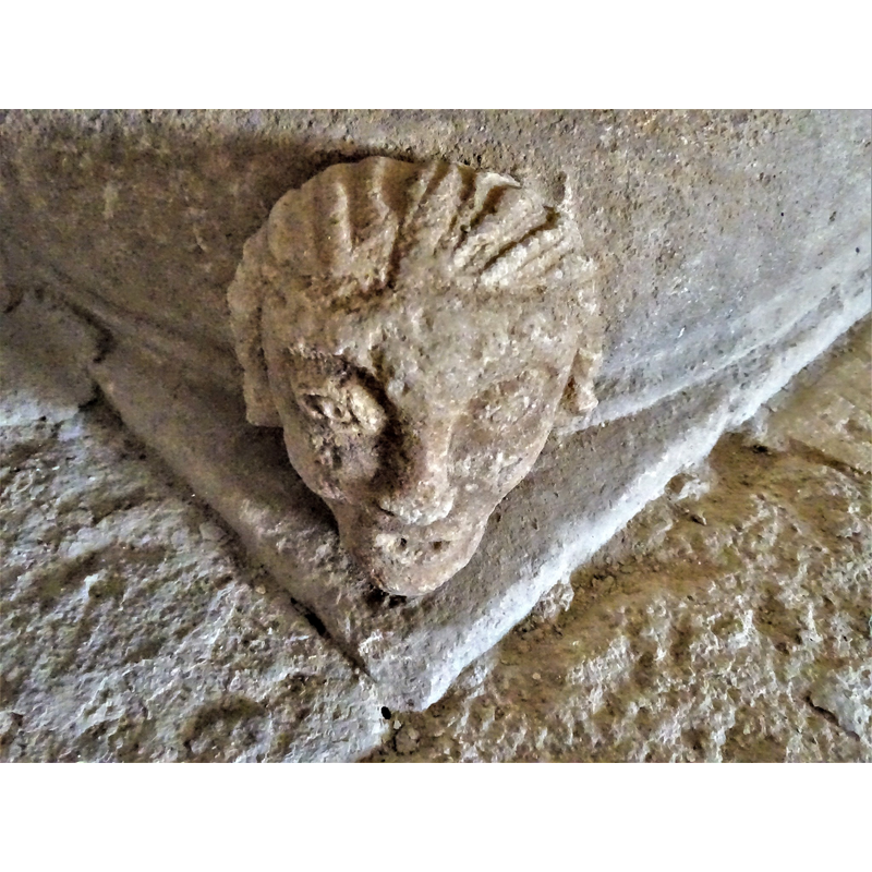 one of four heads set at 90-degree angles on the lower base