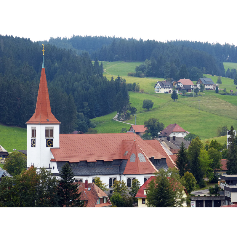 Source caption: "Die Pfarrkirche St. Urban in Schonach"