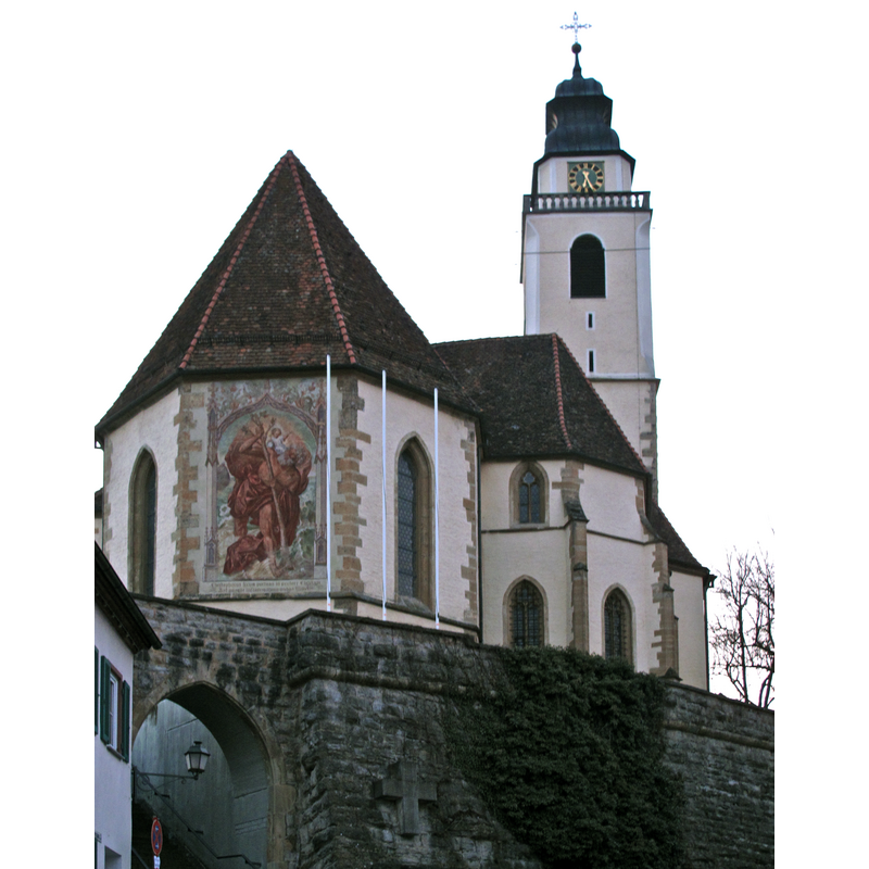 Source caption: "Die katholische Stiftskirche Heilig Kreuz in Horb am Neckar"