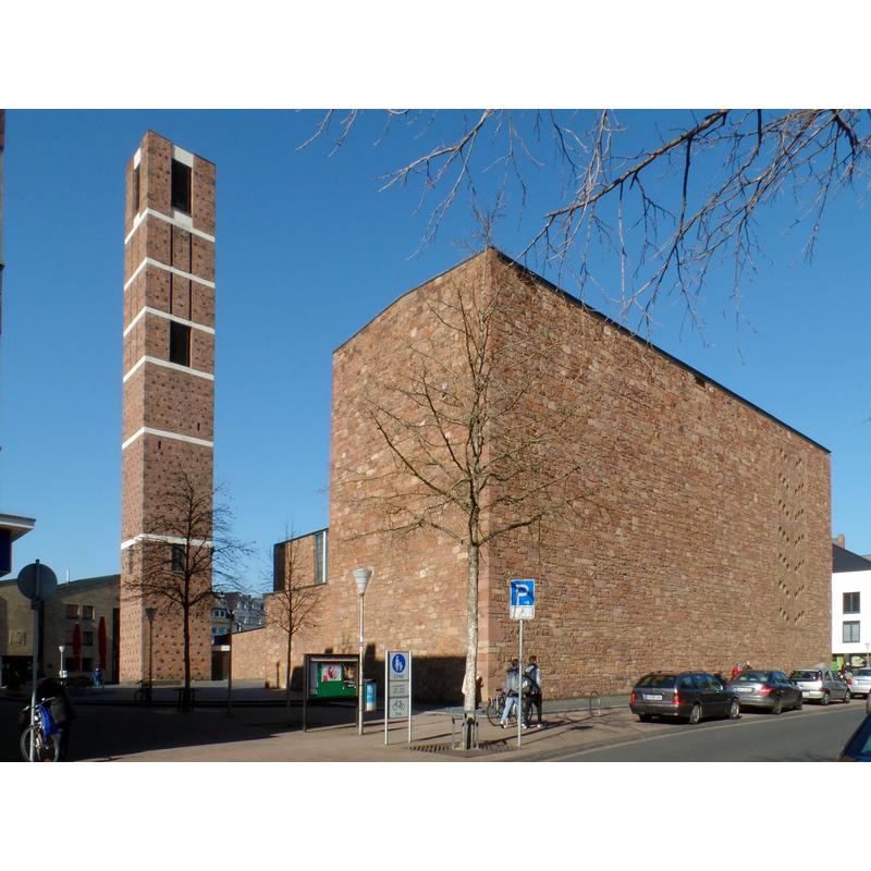 Source caption: "Annakirche zu Düren." -- completed in 1964; replaced the earlier church destroyed in a 16 November 1944 raid; it is the 5th church on the site