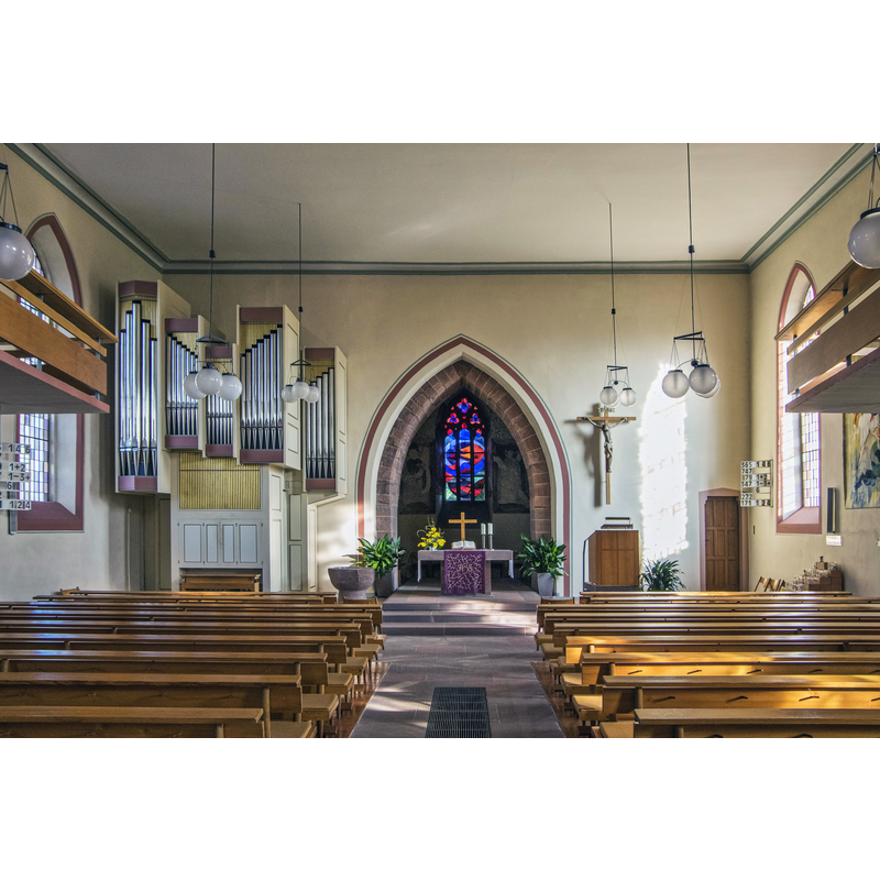 Source caption: "Die evangelische Kirche St. Georg in Denzlingen"