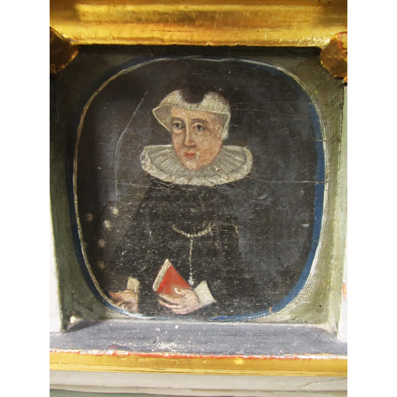 Source caption: "Bildnis der Pfarrersfrau Margareta Wolfram geb. Schneider in der Pfarrkirche St. Johannis in Wirsberg, Kr. Kulmbach"