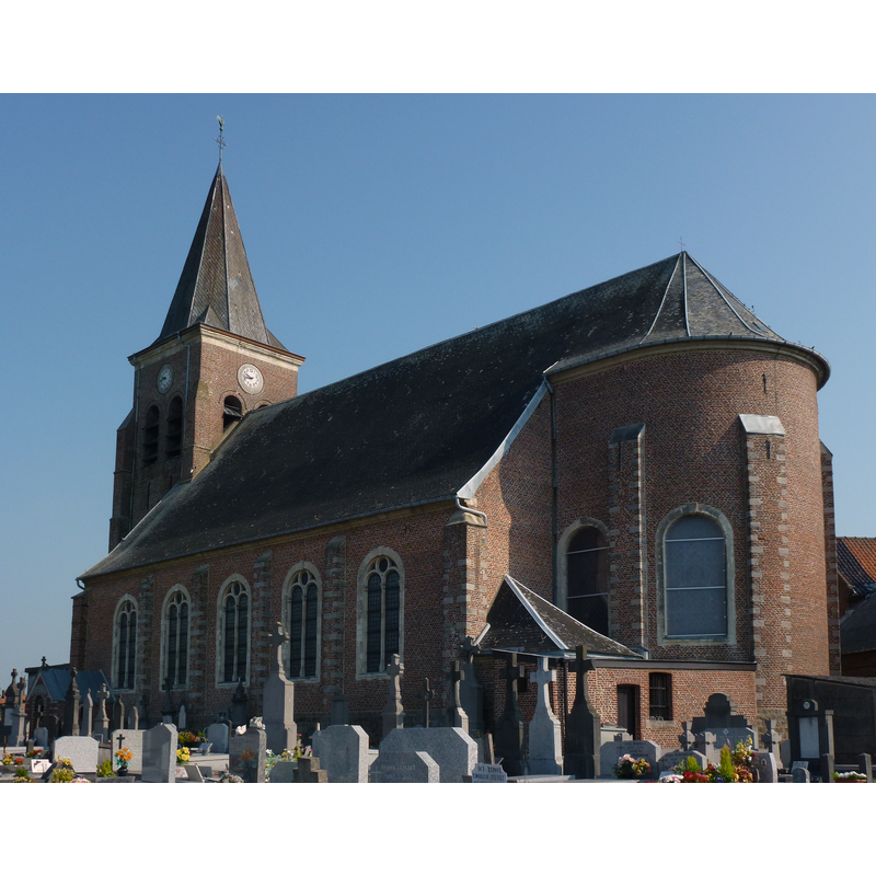 Source caption: "Landas (Nord, Fr) église Saint-Vaast, extérieur"