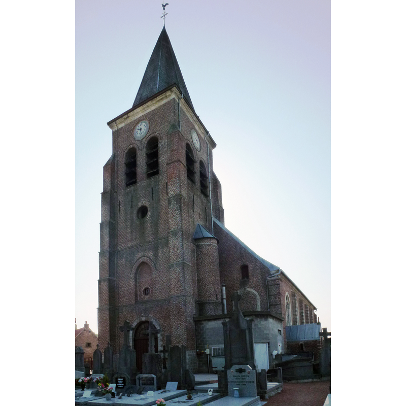 Source caption: "Landas (Nord, Fr) église Saint-Vaast, la tour"
