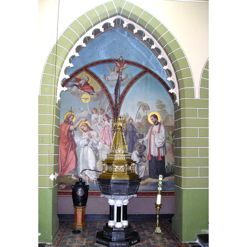 Source caption: "Sint Elisabethskerk, Grave - Reliëf van Elisabeth van Hongarije" -- the prsent font is modern